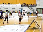 tim tchoukball indonesia tengah beraksi